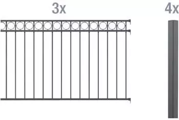 Alberts Zaunset Circle zum Einbetonieren 6 x 1,2 m RAL 7016 anthrazit