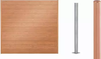 Alberts Zaun Set Palitio zum Aufschrauben Profilhöhe 15 cm 6 m x 180 cm hellbraun