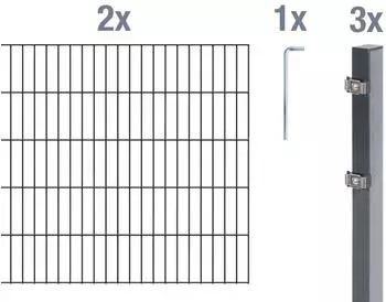 Alberts Doppelstabmatten-Set B: 4 m H: 120 cm anthrazit