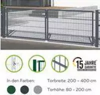 Alberts Zaundoppelt&uuml;r "Flexo" 400 cm Breite, in versch. H&ouml;hen