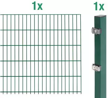 Alberts Anbauset Doppelstabmatte BxH 200 x 140 cm gr&uuml;n