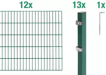 Alberts Doppelstabmatten-Set 6/5/6 2400x80 cm gr&uuml;n