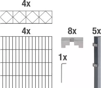 Alberts Doppelstabmatten-Set Bergen 200 x 120 cm, 8 m, anthrazit