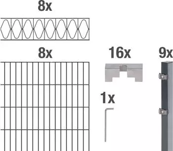 Alberts Doppelstabmatten-Set Eleganz 200 x 120 cm, 16 m, anthrazit