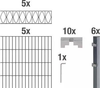 Alberts Doppelstabmatten-Set Eleganz 200 x 140 cm, 10 m, anthrazit