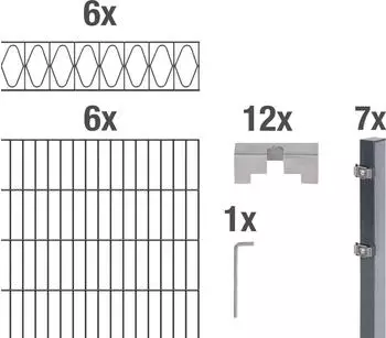 Alberts Doppelstabmatten-Set Eleganz 200 x 140 cm, 12 m, anthrazit