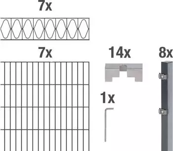 Alberts Doppelstabmatten-Set Eleganz 200 x 140 cm, 14 m, anthrazit