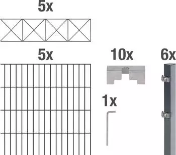 Alberts Doppelstabmatten-Set Nexus 200 x 120 cm, 10 m, anthrazit