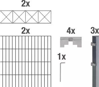 Alberts Doppelstabmatten-Set Nexus 200 x 160 cm, 4 m, anthrazit