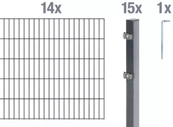 Alberts Doppelstabmattenset 6/5/6 160 x 2800 cm anthrazit