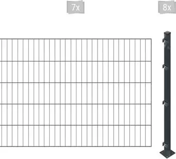 Arvotec ESSENTIAL 100 14 m x 100 cm Set (7 Zaunelemente + 8 Pfosten) anthrazit (10928459)