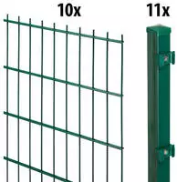 GARDEN N MORE Doppelstabmattenzaun "Standard" 10 Elemente f&uuml;r 20 m, LxH: 200 x...