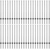 vidaXL Eingebetteter Zaunpfosten 44 pcs Grau 140 cm