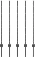 vidaXL Eingebetteter Zaunpfosten 5 pcs Grau 160 cm
