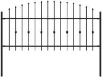 vidaXL Spie&szlig;zaun Asten Schwarz 200 x 130 cm Pulverbeschichteter Stahl
