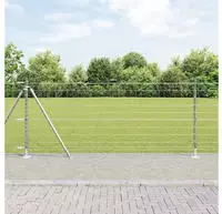 vidaXL Geschwei&szlig;ter Drahtzaun mit Betonfundament 25 x 0,8 m (B x H)
