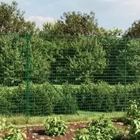 vidaXL Maschendrahtzaun mit Bodenflansch Gr&uuml;n 1,8x25 m