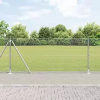 vidaXL Geschwei&szlig;ter Drahtzaun mit Betonfundament 50 x 1 m (B x H)
