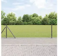 vidaXL Geschwei&szlig;ter Drahtzaun mit Betonfundament 25 x 0,6 m (B x H)