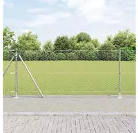 vidaXL Geschwei&szlig;ter Drahtzaun mit Betonfundament 10 x 1 m (B x H)