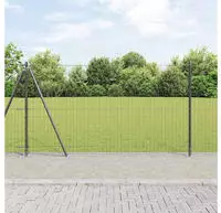 vidaXL Geschwei&szlig;ter Drahtzaun mit Betonfundament 10 x 1,2 m (B x H)