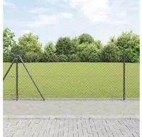 vidaXL Geschwei&szlig;ter Drahtzaun mit Betonfundament 25 x 1 m (B x H)