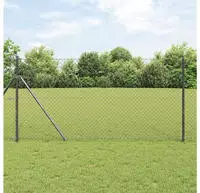 vidaXL Ground Fix Geschwei&szlig;ter Drahtzaun Grau 10 x 1,2 m 40 x 40 mm