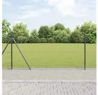 vidaXL Geschwei&szlig;ter Drahtzaun mit Betonfundament 25 x 0,8 m (B x H)