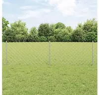 vidaXL Kettenzaun mit Pfosten 10 x 0,6 m (B x H) Feuerverzinkter Stahl