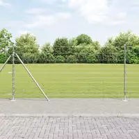 vidaXL Geschwei&szlig;ter Drahtzaun mit Betonfundament 50 x 1,2 m (B x H)