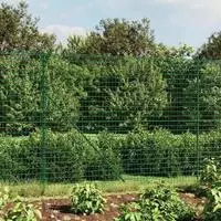 vidaXL Maschendrahtzaun Gr&uuml;n 1,4x25 m Verzinkter Stahl