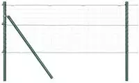 vidaXL Eingebetteter Zaunpfosten 7 pcs Gr&uuml;n Pulverbeschichteter Stahl