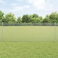 vidaXL Schwei&szlig;drahtzaun mit Pfosten 10 x 0,8 m (B x H)