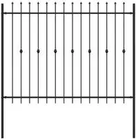 vidaXL Spie&szlig;zaun Asten Schwarz 200 x 200 cm Pulverbeschichteter Stahl