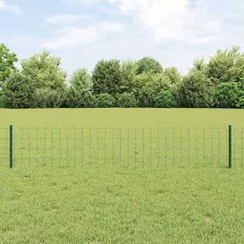 vidaXL Euro Zaun mit U-Posts Gr&uuml;n 0,4x10m Stahl