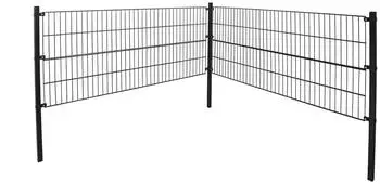 Home Deluxe Morata Doppelstabmattenzaun 80cm H&ouml;he, 30m L&auml;nge, 1x Eckpfosten (40985)