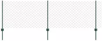 vidaXL Kettenzaun mit Pfosten Gr&uuml;n 0,8x10m Stahl (3336239)