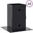 vidaXL Pfostenträger quadratisch 4 Stk. Anthrazit pulverbeschichteter Stahl 81x81mm