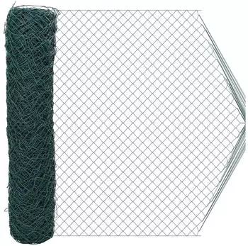 vidaXL Kettenzaun Gr&uuml;n 2 x 20 m Stahl (42033071)
