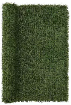 vidaXL K&uuml;nstlicher Zaun Hellgr&uuml;n 1,5 x 5 m PVC und Stahl (42042379)
