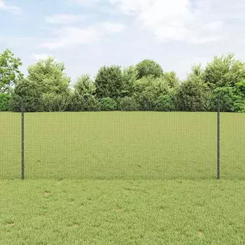 vidaXL Schwei&szlig;drahtzaun mit Pfosten 25 x 1 m (3336599)