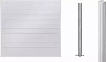 Alberts Zaun Set Palitio zum Aufschrauben Profilhöhe 15 cm 10 m x 180 cm weißalu