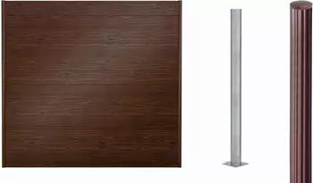 Alberts Zaun Set Palitio zum Aufschrauben Profilh&ouml;he 15 cm 8 m x 180 cm dunkelbraun