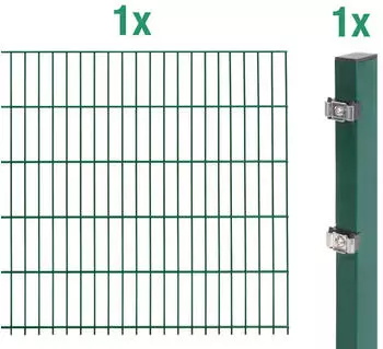 Alberts Anbauset Doppelstabmatte BxH 200 x 100 cm gr&uuml;n