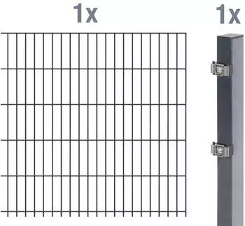 Alberts Anbauset Doppelstabmatte BxH 200 x 100 cm anthrazit