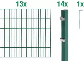 Alberts Zaun-Set Doppelstabmatte 6/5/6 BxH: 26 m x 100 cm gr&uuml;n
