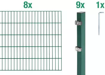 Alberts Doppelstabmatten-Set 6/5/6 1600x80 cm gr&uuml;n