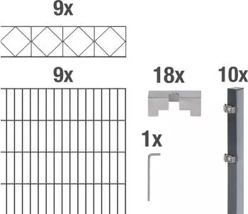 Alberts Doppelstabmatten-Set Bergen 200 x 160 cm, 18 m, anthrazit