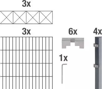 Alberts Doppelstabmatten-Set Nexus 200 x 120 cm, 6 m, anthrazit