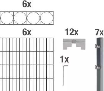Alberts Doppelstabmatten-Set Oslo 200 x 100 cm, 12 m, anthrazit